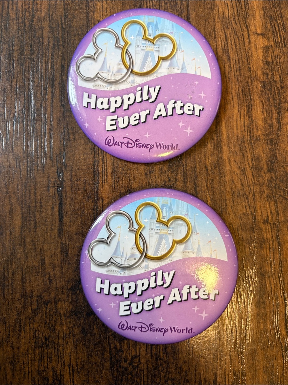 DisneyWorld "Happily EverAfter" buttons perf for wedding/engagement/honeymoon